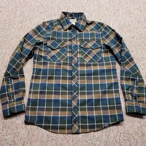 LL Bean Shirt Mens Small Multi Plaid Katahdin Performance Flannel Wool Blend